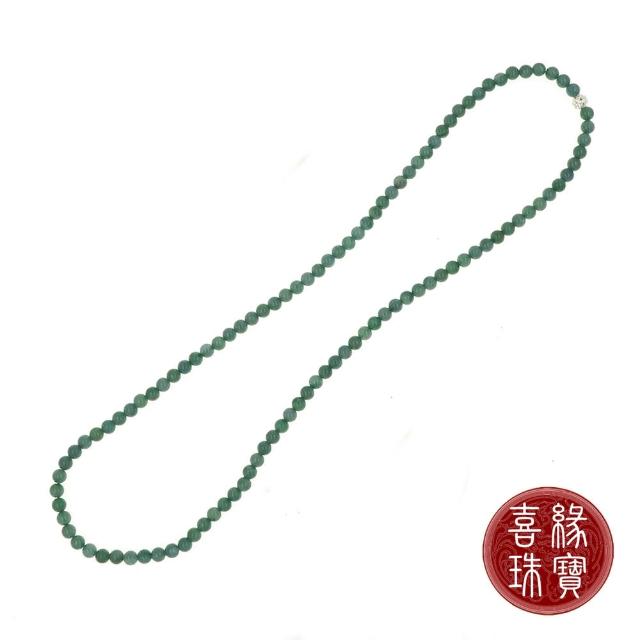 【喜緣玉品】天然水綠翡翠項鍊串珠(6mm)