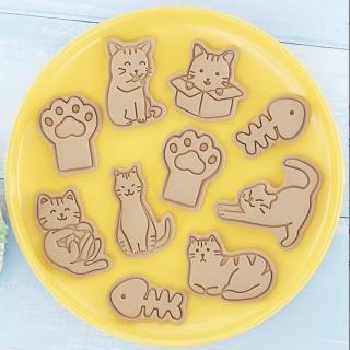 【Bello Life】貓咪貓奴動物喵喵餅乾模具卡通貓爪魚骨餅乾模 餅乾模具 黏土壓模(餅乾模 貓咪 貓爪餅乾)
