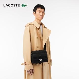 【LACOSTE】包款-Kome單肩前平口袋斜背包(黑色)