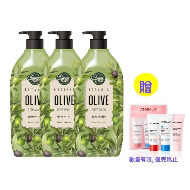 【ShowerMate】韓國原裝療癒植園花草沐浴乳-橄欖3入組