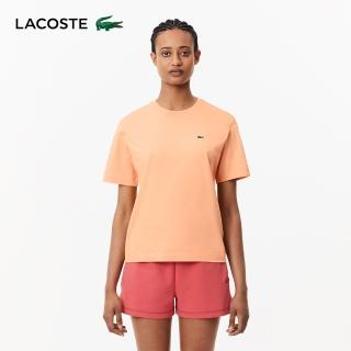 【LACOSTE】母親節首選女裝-寬鬆版型輕質短袖T恤(橘色)