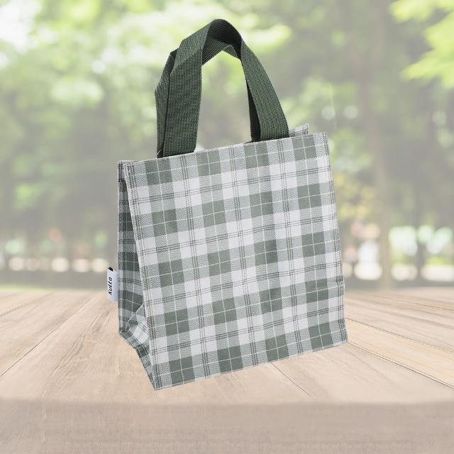 日本進口保溫保冷購物袋-綠色格紋-2入(保溫保冷購物袋)