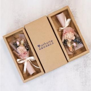 【帕斯特收納生活】歐風乾燥玫瑰粉紅色花束禮盒 花禮 送禮 裝飾道具(乾燥花束禮盒)