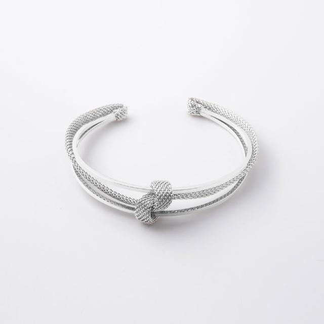 【Olivia Yao Jewellery】銀色系首飾 歐美個性感 幸運結繩銀手環(Tie Collection)