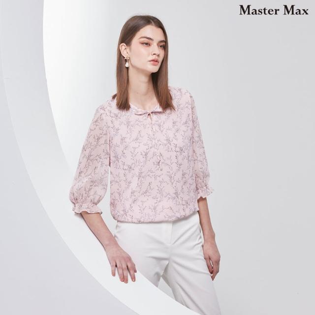 【Master Max】浪漫感碎花柔軟七分袖雪紡上衣(8417078)