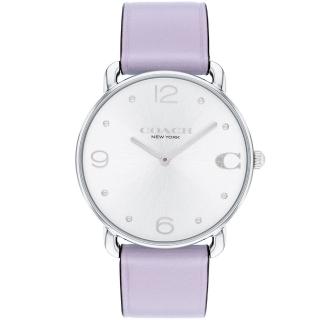 【COACH】官方授權經銷商 Elliot 簡約大數字面盤腕錶-36mm/紫皮帶 母親節 禮物(14504286)