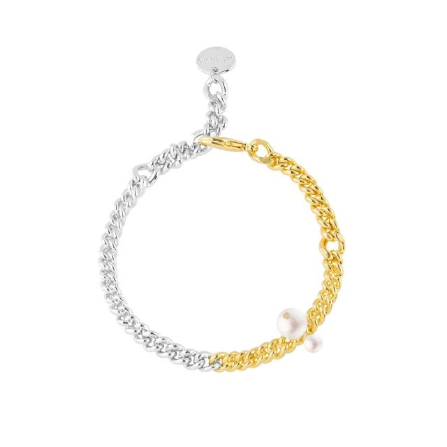 【Olivia Yao Jewellery】份量感首飾 曲線雙色調節式珍珠手鍊(Vine Collection)