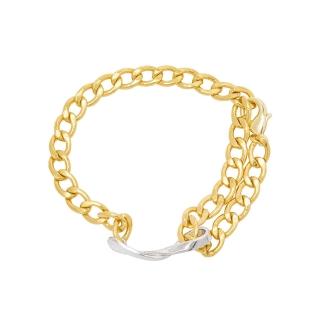 【Olivia Yao Jewellery】中性款式 雙色金屬纏繞鍊結手鍊(Ouro Collection)