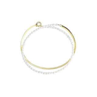 【Olivia Yao Jewellery】18K 歐美時尚款天然米粒雙層珍珠手環/手鍊(:SPACE Collection)