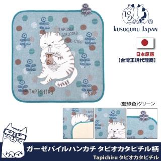 【Kusuguru Japan】紗布絨手帕 毛巾 日本眼鏡貓Tapichiru系列
