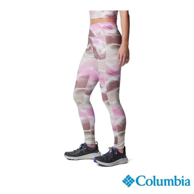 【Columbia 哥倫比亞 官方旗艦】女款-Boundless Trek快排緊身內搭褲-水波紋印花(UUAR78140LQ/IS)