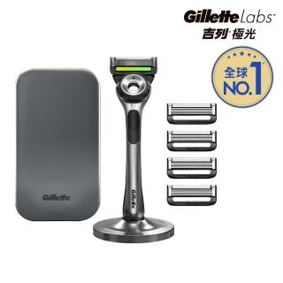 【Gillette 吉列】吉列 Labs 極光系列刮鬍刀 1刀架5刀頭(旅行盒組)