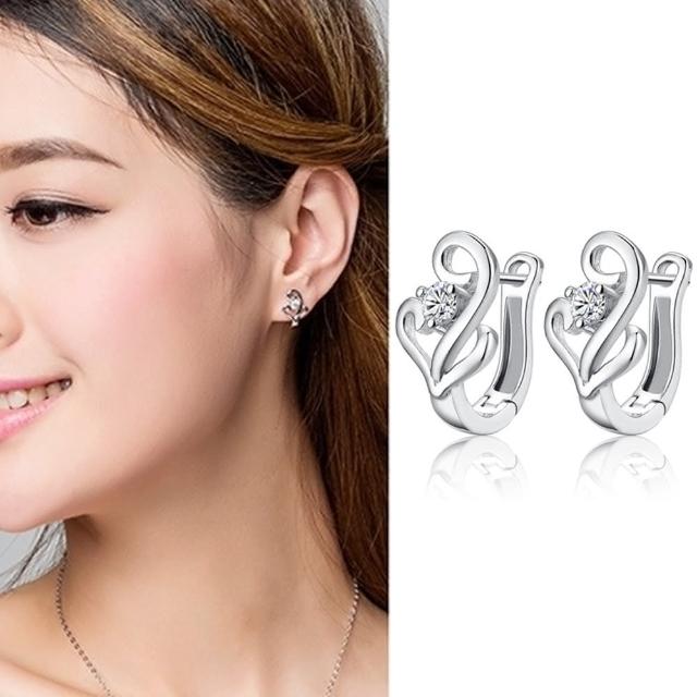 【Emi 艾迷】韓系珍愛之錨點鑽925銀針耳扣耳環