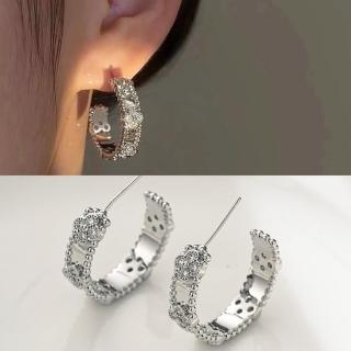 【Emi 艾迷】幸運綺境勾勒鋯石925銀針 耳環
