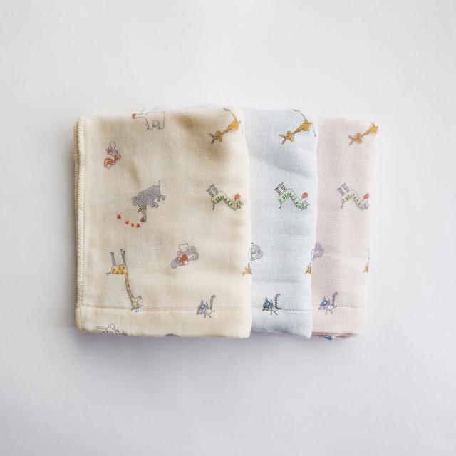 【KONTEX】日本製紗布巾方巾-3件組(100% 日本製)