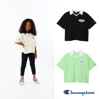 【Champion】官方直營-寬版印花短袖POLO衫-童(3色)