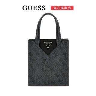 【GUESS】經典LOGO時尚質感手提袋(黑)