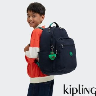 【KIPLING官方旗艦館】藍綠拼接機能手提後背包-SEOUL