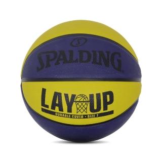 【SPALDING】籃球 Lay Up 藍 黃 耐磨 室外用 7號球(SPA84551)