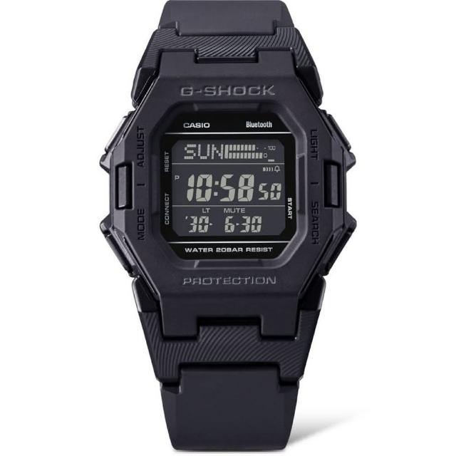 【CASIO 卡西歐】G-SHOCK 藍牙 計步 大膽輕巧 運動手錶 _黑 41.5mm(GD-B500-1)
