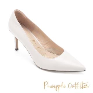 【Pineapple Outfitter】PENNIE 質感羊皮尖頭高跟鞋(白色)