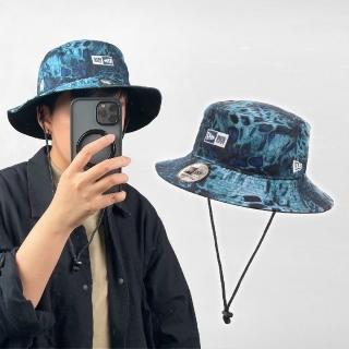 【NEW ERA】探險帽 Prym1 Camo Adventure Hat 藍 綠 渲染 可拆帽繩 戶外 帽子(NE14148018)