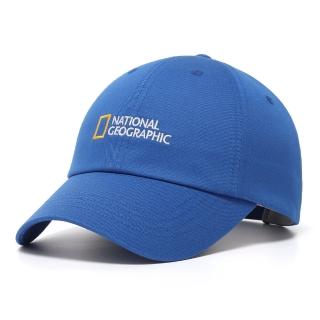 【National Geographic 國家地理】刺繡小 LOGO 棒球帽-藍色(經典LOGO款/穿搭必備)
