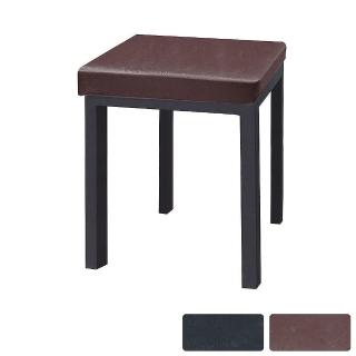 【BODEN】波里工業風皮革方形餐椅/方凳/單椅/休閒椅/洽談椅/商業椅(兩色可選)