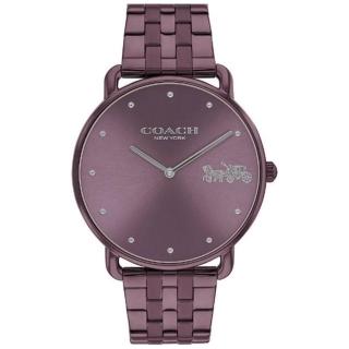 【COACH】官方授權C2 Elliot 公司貨 馬車鋼帶女錶-紫-41mm-贈高級9入首飾盒(CO14504298)