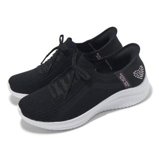 【SKECHERS】休閒鞋 Ultra Flex 3.0-Heart Me Slip-Ins 女鞋 黑 白 避震 套入式(150177-BLK)