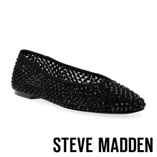 【STEVE MADDEN】MARLI 鑽面網布透膚娃娃鞋(黑色)