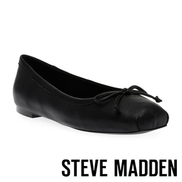 【STEVE MADDEN】COSMETIC 蝴蝶結抓皺娃娃鞋(黑色)