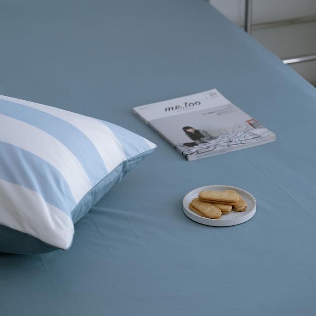【翔仔居家】100%精梳純棉 床包+枕套-2件組-藍調(單人)