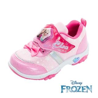 【Disney 迪士尼】冰雪奇緣 童鞋 電燈運動鞋/絆帶 易穿脫 透氣 台灣製 粉紅(FOKX41603)