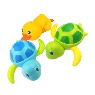【JoyNa】4隻入 兒童戲水玩具 浴室洗澡小烏龜鴨子發條玩具