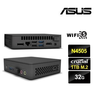 【ASUS 華碩】NUC平台雙核{戰鬥英雄} 迷你電腦(N4505/32G/1TB M.2)