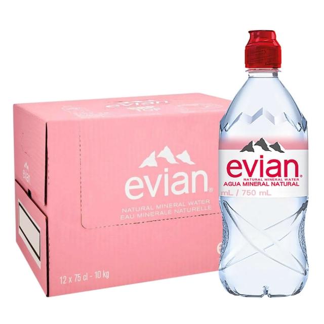 【Evian 依雲】evian 依雲天然礦泉水 750mlx12入/箱(礦泉水)