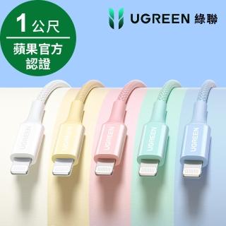 【綠聯】USB-C to Lightning充電線/傳輸線MFi彩虹編織版1公尺