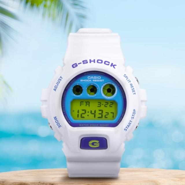 【CASIO 卡西歐】CASIO卡西歐 G-SHOCK 經典系列 純白 運動電子錶 50mm(DW-6900RCS-7)