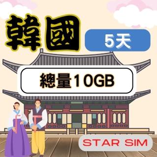 【星光卡 STAR SIM】韓國上網卡5天10GB高速流量(旅遊上網卡 韓國 網卡 韓國網路)