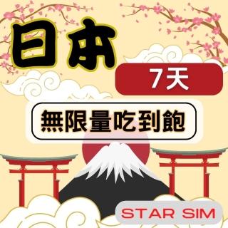 【星光卡 STAR SIM】日本上網卡7天 無限量吃到飽(旅遊上網卡 日本 網卡 日本網路 日本網卡)