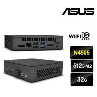【ASUS 華碩】NUC平台雙核{戰鬥遊俠} 迷你電腦(N4505/32G/512GB M.2)