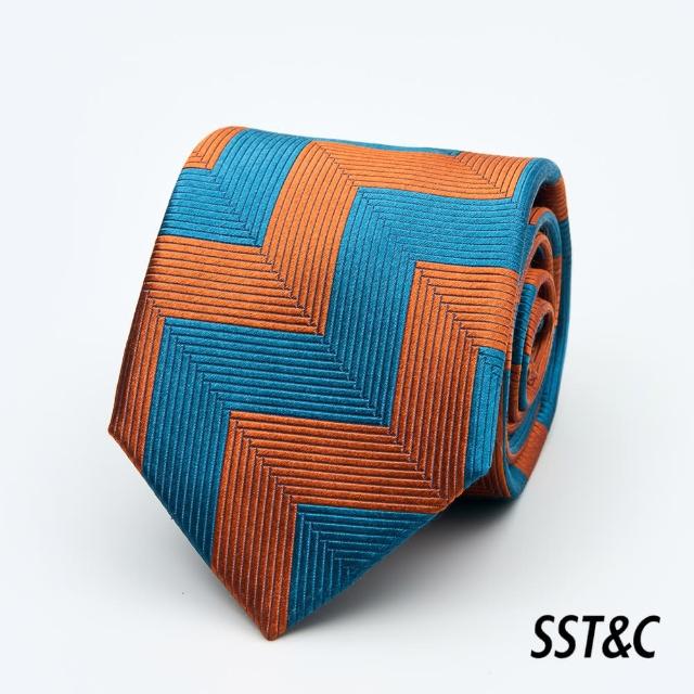 【SST&C 新品９折】藍橘條紋經典領帶2012403007