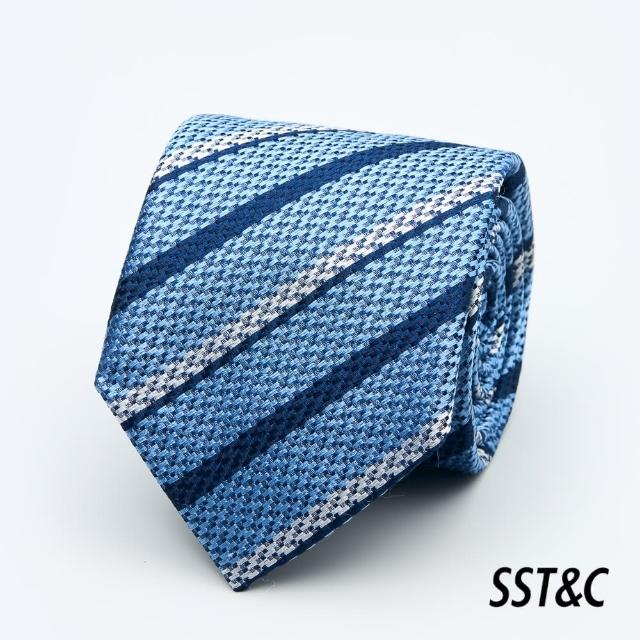【SST&C 新品９折】藍色條紋經典領帶2012403002