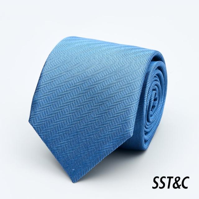 【SST&C 新品９折】藍色人字紋經典領帶2012403001