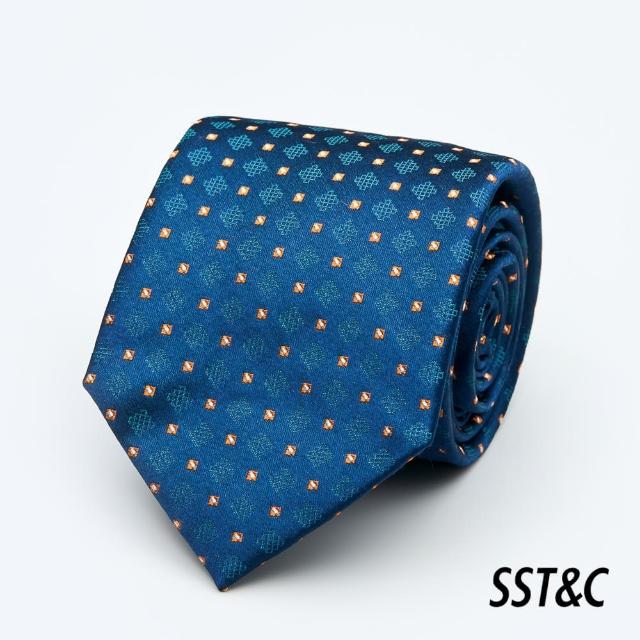 【SST&C 新品９折】藍色幾何經典領帶2012403018