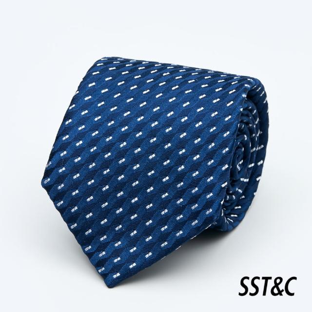 【SST&C 新品９折】藍色幾何經典領帶2012403016