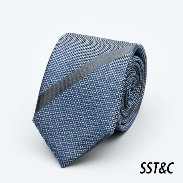 【SST&C 新品９折】灰色條紋窄版領帶1912403021