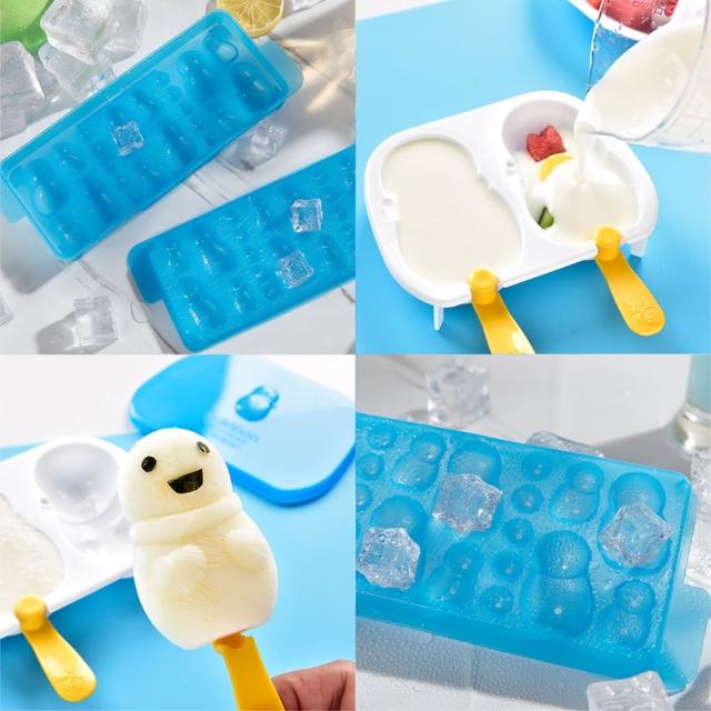 【寶盒百貨】日本製 安全衛生 yukipon雪人造型製冰器  +雪人冰棒 冰 製冰盒(造型製冰器 家庭 製冰盒)