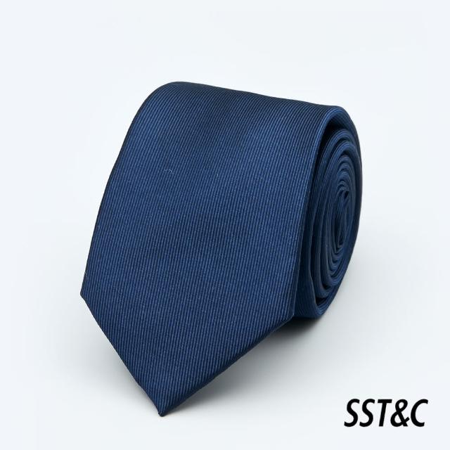 【SST&C 新品９折】藍色素面窄版領帶1912403008